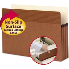 Valor Smead Easy Grip® Dosya Cebi, Düz Kesim Tablet, 3 – 1/2 Inç Genişletme, Yasal Ölçü, Ters Düşme, Kutu