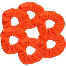 Valor Motique Accessories 6'lı Paket Büyük Katı Scrunchies Saç Elastikleri (Neon Turuncu)