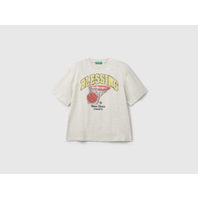  Benetton Erkek Çocuk Slogan Baskılı T-Shirt