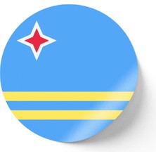 İberk 30 Adet - 5.5 cm Sticker Etiket - Vektörel Ülke Bayraklı Aruba Bayrağı