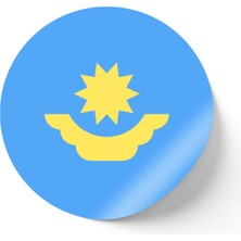 İberk 30 Adet - 5.5 cm Sticker Etiket - Vektörel Ülke Bayraklı Kazakhstan Kazakistan Kazak Bayrağı