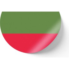 İberk 24 Adet - 7 cm Sticker Etiket - Vektörel Ülke Bayraklı Bulgaria Bulgaristan Bulgar Bayrağı