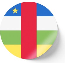 İberk 24 Adet - 7 cm Sticker Etiket - Vektörel Ülke Bayraklı Central African Republic Orta Afrika Cumhuriyeti Bayrağı