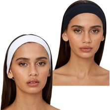 Valor 2'li Kombin Saç Bandı Seti - Elastik Kaymaz Ince Esnek Pamuk Emici Kadın Saç Bandı Bandana, Unisex
