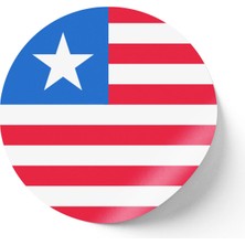 İberk 24 Adet - 7 cm Sticker Etiket - Vektörel Ülke Bayraklı Liberia Liberya Bayrağı
