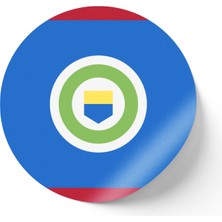 İberk 24 Adet - 7 cm Sticker Etiket - Vektörel Ülke Bayraklı Belize Bayrağı