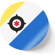 İberk 24 Adet - 7 cm Sticker Etiket - Vektörel Ülke Bayraklı Bonaire Bayrağı
