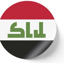 İberk 30 Adet - 5.5 cm Sticker Etiket - Vektörel Ülke Bayraklı Iraq Irak Bayrağı