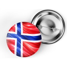 İberk 5 Adet - Iğneli Çanta Rozeti - Norveç – Norway Bayrağı - Abstract Ülke Bayraklı