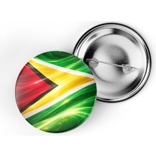 İberk 5 Adet - Iğneli Çanta Rozeti - Guyana – Guyana Bayrağı - Abstract Ülke Bayraklı
