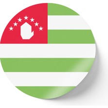İberk 30 Adet - 5.5 cm Sticker Etiket - Vektörel Ülke Bayraklı Abkhazia Abhazya Abhaz Bayrağı