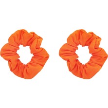 Valor Motique Accessories 2'li Düz Scrunchies Seti - Turuncu