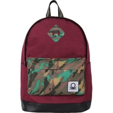Valor United Colors Of Benetton Okul Sırt Çantası, 40 x 29 x 11 Cm, Bordo Kamuflaj
