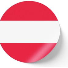 İberk 24 Adet - 7 cm Sticker Etiket - Vektörel Ülke Bayraklı Austria Avusturya Bayrağı