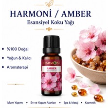 Harmoni Amber Saf Esansiyel Uçucu Yağ Buhurdanlık Yağı Difüzör Esansı Aromaterapi Ortam Koku 10ML