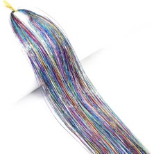 Valor Hair Tinsel - Saç Simi - Simli Karışık Renkli - (Katlanmiş) 60 cm - Tek Tutam