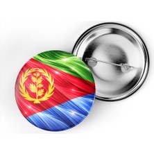 İberk 5 Adet - Iğneli Çanta Rozeti - Eritre – Eritrea Bayrağı - Abstract Ülke Bayraklı