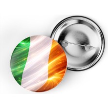 İberk 5 Adet - Iğneli Çanta Rozeti - Irlanda – Ireland Bayrağı - Abstract Ülke Bayraklı