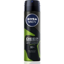 Valor Nivea Men Erkek Sprey Deodorant Deep Dimension Amazonia 150ML, 72 Saat Anti-Perspirant Ter Koruması