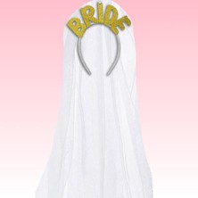 Valor Süsle Bebek ve Parti Bride Tüllü Taç - Altın