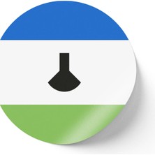 İberk 30 Adet - 5.5 cm Sticker Etiket - Vektörel Ülke Bayraklı Lesotho Bayrağı