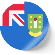 İberk 30 Adet - 5.5 cm Sticker Etiket - Vektörel Ülke Bayraklı British Virgin Islands Britanya Virjin Adaları Bayrağı