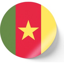 İberk 30 Adet - 5.5 cm Sticker Etiket - Vektörel Ülke Bayraklı Cameroon Kamerun Bayrağı