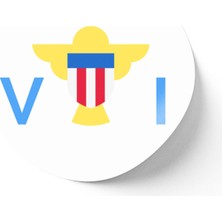 İberk 24 Adet - 7 cm Sticker Etiket - Vektörel Ülke Bayraklı Virgin Islands Virgin Adaları Bayrağı