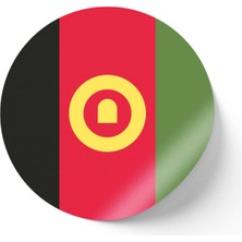 İberk 30 Adet - 5.5 cm Sticker Etiket - Vektörel Ülke Bayraklı Afghanistan Afganistan Afgan Bayrağı