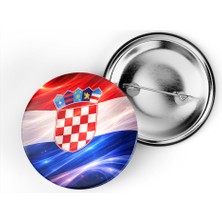 İberk 5 Adet - Iğneli Çanta Rozeti - Hırvatistan – Croatia Bayrağı - Abstract Ülke Bayraklı