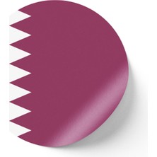 İberk 30 Adet - 5.5 cm Sticker Etiket - Vektörel Ülke Bayraklı Qatar Katar Bayrağı
