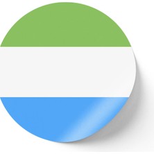 İberk 30 Adet - 5.5 cm Sticker Etiket - Vektörel Ülke Bayraklı Sierra Leone Bayrağı