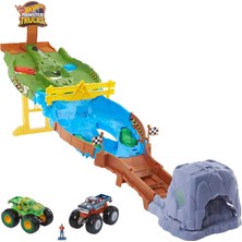 Valor Hot Wheels Monster Trucks Bigfoot ve Gunkster, Kolayca Saklama Özelliğiyle Monster Trucks Yıkım Pis