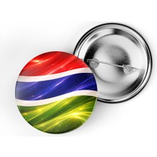İberk 5 Adet - Iğneli Çanta Rozeti - Gambiya – Gambia Bayrağı - Abstract Ülke Bayraklı