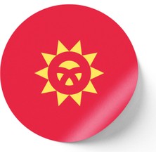 İberk 30 Adet - 5.5 cm Sticker Etiket - Vektörel Ülke Bayraklı Kyrgyzstan Kırgızistan Kırgız Bayrağı