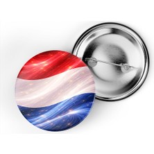 İberk 5 Adet - Iğneli Çanta Rozeti - Hollanda – Netherlands Bayrağı - Abstract Ülke Bayraklı
