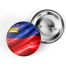 İberk 5 Adet - Iğneli Çanta Rozeti - Lihtenştayn – Liechtenstein Bayrağı - Abstract Ülke Bayraklı