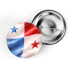 İberk 5 Adet - Iğneli Çanta Rozeti - Panama – Panama Bayrağı - Abstract Ülke Bayraklı