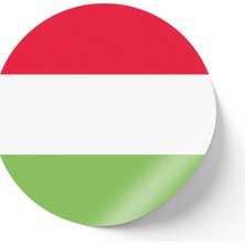 İberk 24 Adet - 7 cm Sticker Etiket - Vektörel Ülke Bayraklı Hungary Macaristan Macar Bayrağı