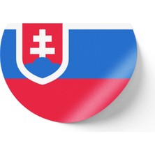 İberk 24 Adet - 7 cm Sticker Etiket - Vektörel Ülke Bayraklı Slovakia Slovakya Slovak Bayrağı