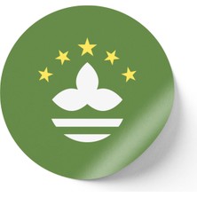 İberk 24 Adet - 7 cm Sticker Etiket - Vektörel Ülke Bayraklı Macao Makao Bayrağı