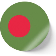 İberk 24 Adet - 7 cm Sticker Etiket - Vektörel Ülke Bayraklı Bangladesh Bangladeş Bayrağı