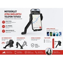 Zoli Motosiklet Ayna Bağlantılı Telefon Tutucu Titreşim Önleme Modüllü Universal