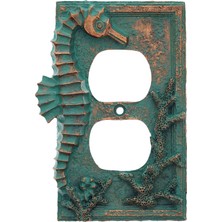 Valor Top Brass Denizatı Denizatı Sahil Sanat Dekoru - Elektrikli Kapak Duvar Plakası Bronz/verdigris Kap