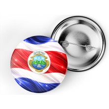 İberk 5 Adet - Iğneli Çanta Rozeti - Kosta Rika – Costa Rica Bayrağı - Abstract Ülke Bayraklı