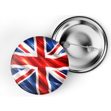 İberk 5 Adet - Iğneli Çanta Rozeti - Birleşik Krallık – United Kingdom Bayrağı - Abstract Ülke Bayraklı