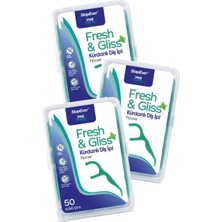 Valor Stopever Fresh & Gliss Kürdanlı Diş Ipi 3'lü Paket (150 Adet) | Nane Aromalı | Diş Arası Temizliği,