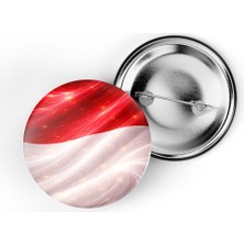 İberk 5 Adet - Iğneli Çanta Rozeti - Monako – Monaco Bayrağı - Abstract Ülke Bayraklı