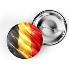 İberk 5 Adet - Iğneli Çanta Rozeti - Belçika – Belgium Bayrağı - Abstract Ülke Bayraklı