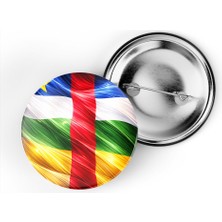 İberk 5 Adet - Iğneli Çanta Rozeti - Orta Afrika Cumhuriyeti Bayrağı - Abstract Ülke Bayraklı